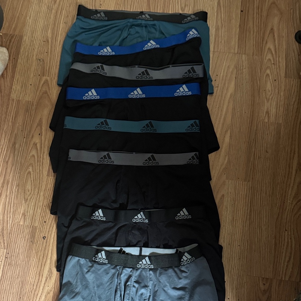 8 Adidas Men's Boxer Briefs in Black and Teal